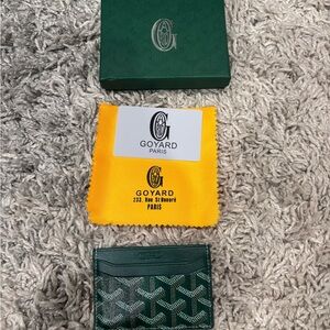 Goyard Green and White Card Holder